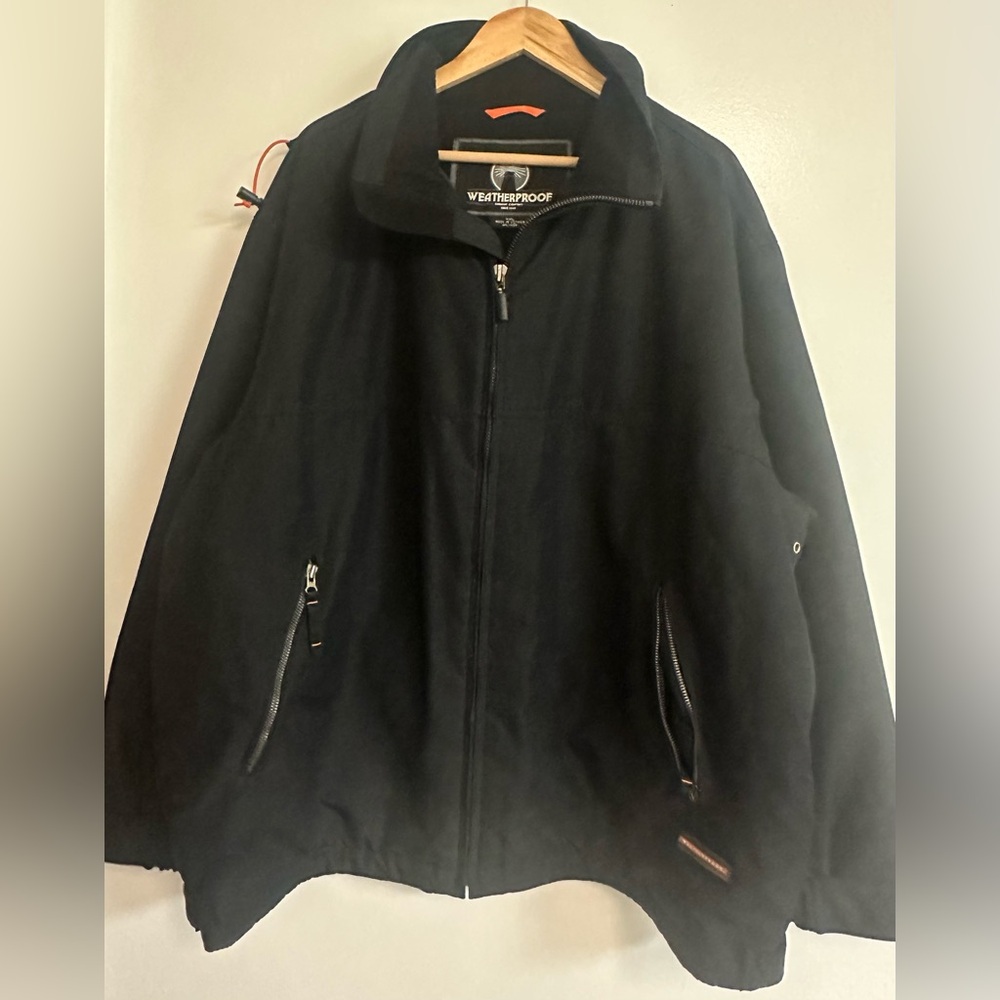 Weatherproof Men’s Black Lightweight Zip Jacket with Stand Collar